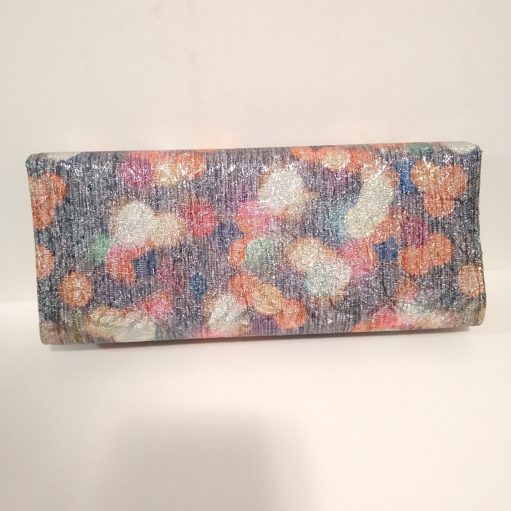 Clutch purse, multi color, shoulder chain strap. great condition W 13 in W 5 1/2 - Picture 3 of 4